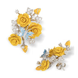 "Fluttering Blossoms of Love" Earrings - Yellow