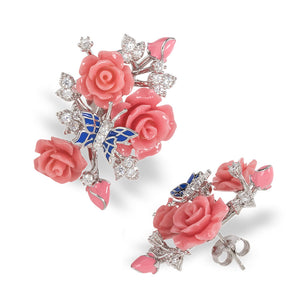 "Fluttering Blossoms of Love" Earrings - Pink