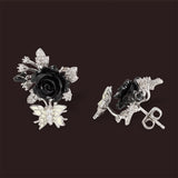 "Fluttering Blossoms of Love" Earrings - Black
