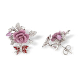 "Fluttering Blossoms of Love" Earrings - Lavender