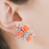 "Fluttering Blossoms of Love" Earrings - Light Pink