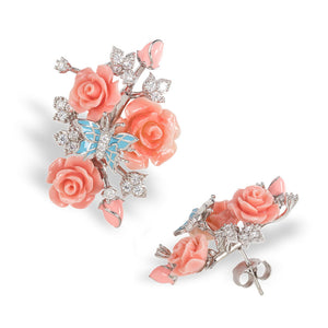 "Fluttering Blossoms of Love" Earrings - Light Pink
