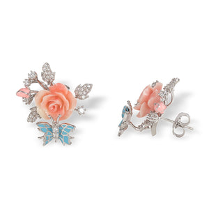 "Fluttering Blossoms of Love" Earrings - Light Pink