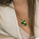 "Fluttering Blossoms of Love" Necklace - Green