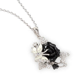 "Fluttering Blossoms of Love" Necklace - Black