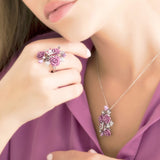 "Fluttering Blossoms of Love" Ring - Lavender