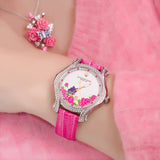"Fluttering Blossoms of Love" Necklace - Pink