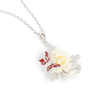 "Fluttering Blossoms of Love" Necklace - White
