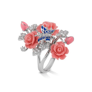 "Fluttering Blossoms of Love" Ring - Pink