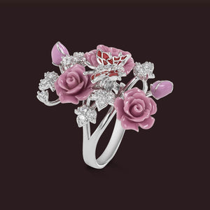 "Fluttering Blossoms of Love" Ring - Lavender