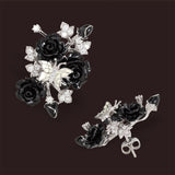 "Fluttering Blossoms of Love" Earrings - Black