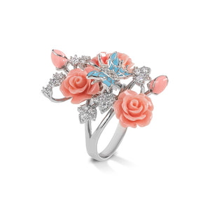 "Fluttering Blossoms of Love" Ring - Light Pink