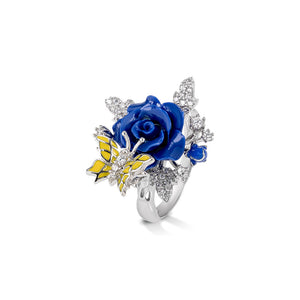 "Fluttering Blossoms of Love" Ring - Blue