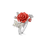 "Fluttering Blossoms of Love" Ring - Red