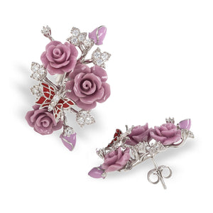 "Fluttering Blossoms of Love" Earrings - Lavender