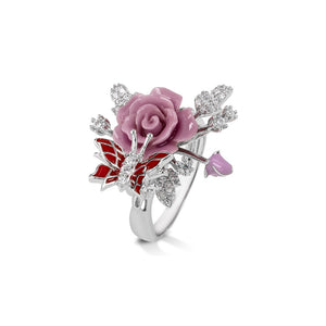 "Fluttering Blossoms of Love" Ring - Lavender