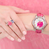 "A Dozen Roses" Watch - Bright Pink