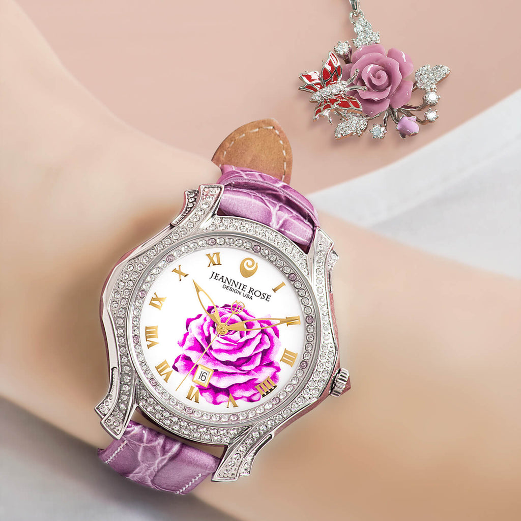 "A Dozen Roses" Watch - Lavender