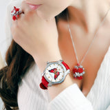 "Fluttering Blossoms of Love" Necklace - Red