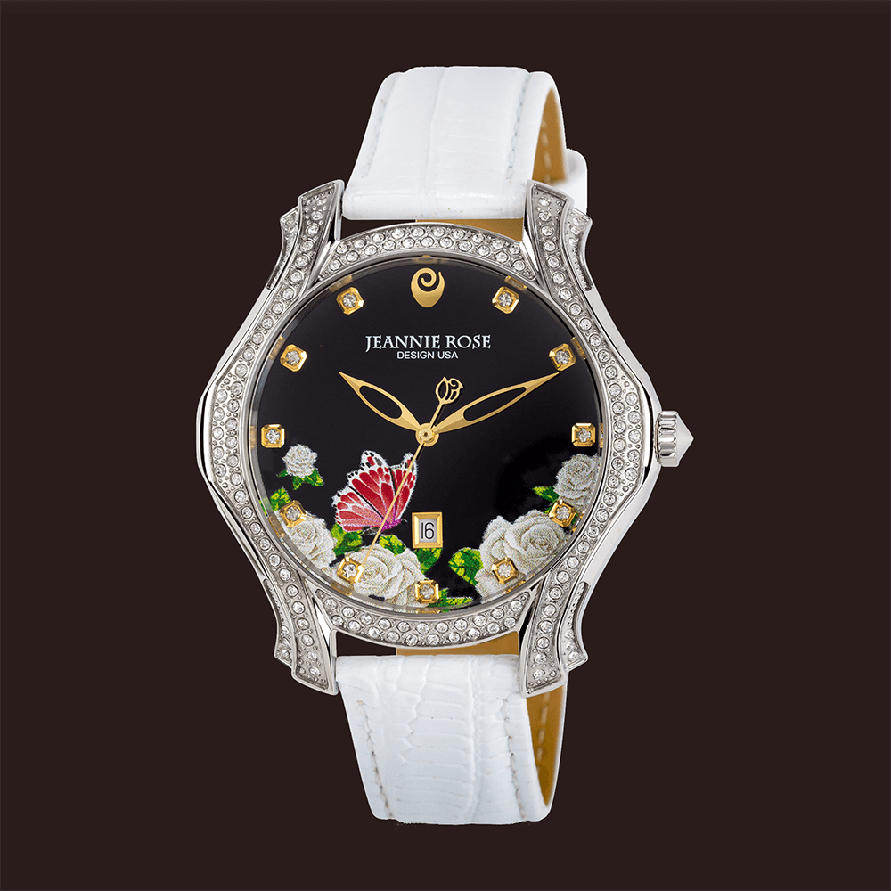 "Fluttering Blossoms of Love" Watch - White