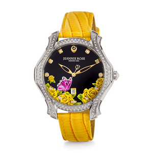 "Fluttering Blossoms of Love" Watch - Yellow